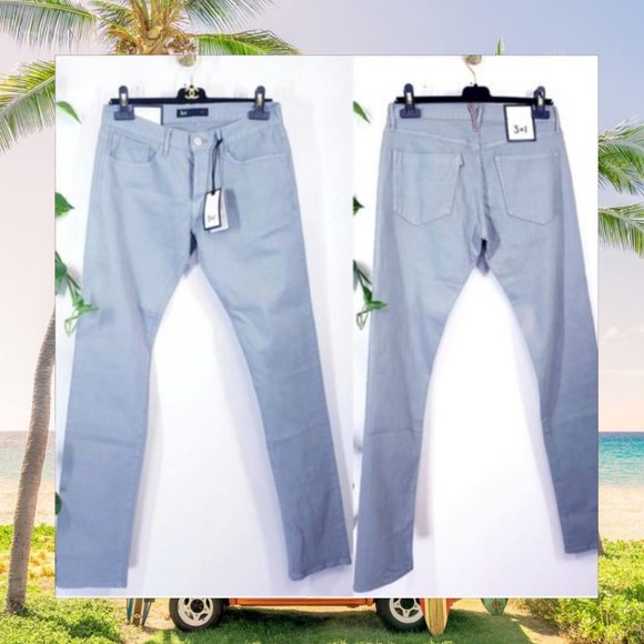 NWT 3X1 NYC Fatigue Sand‎ M5 Selvedge Slim Fit Jean Light luxury denim - Picture 1 of 12